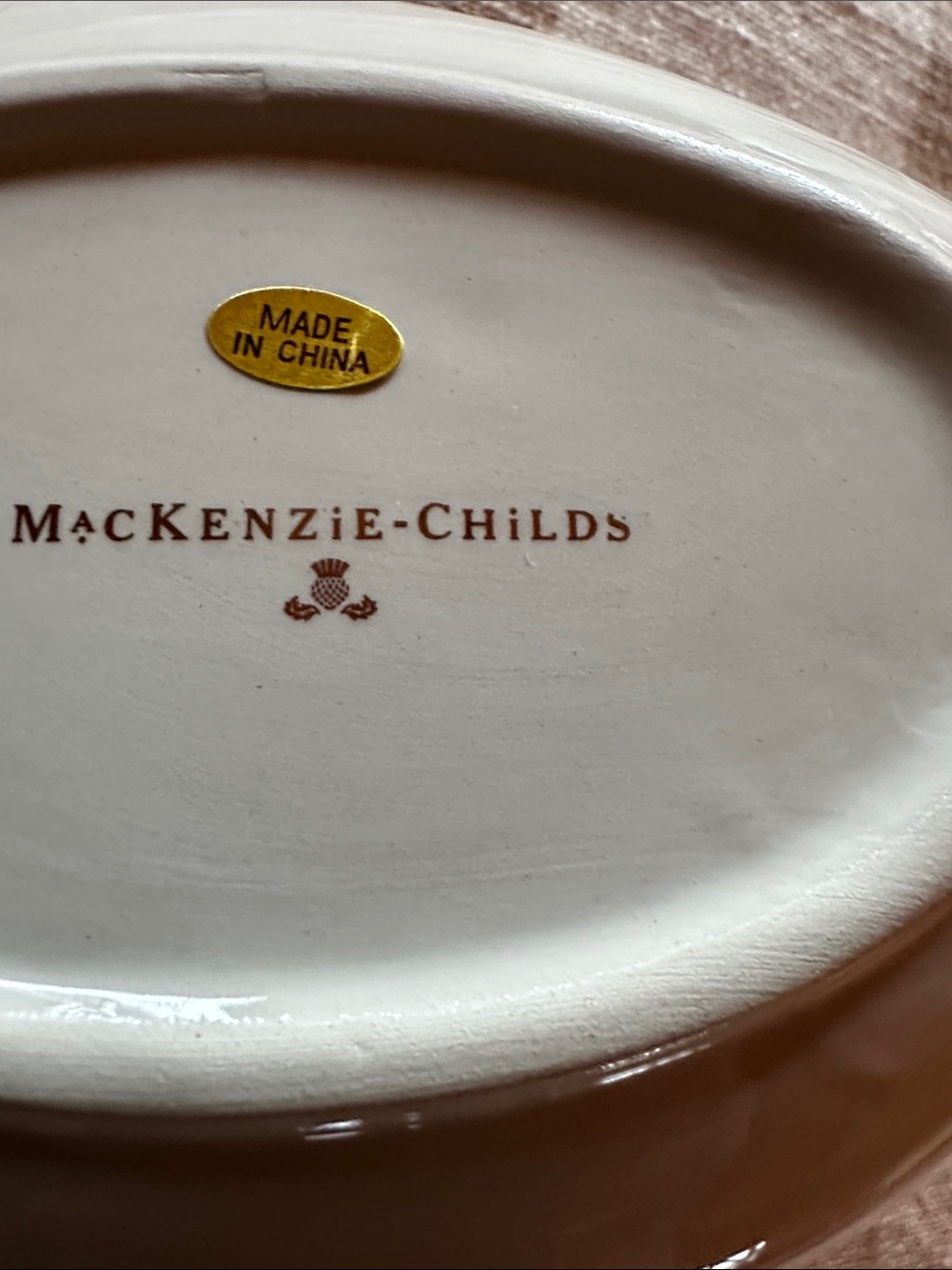 Mackenzie-Childs White Rabbit Ceramic Trinket Tray - Picture 5 of 11